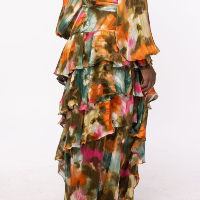 Carnival Cascade Maxi Dress