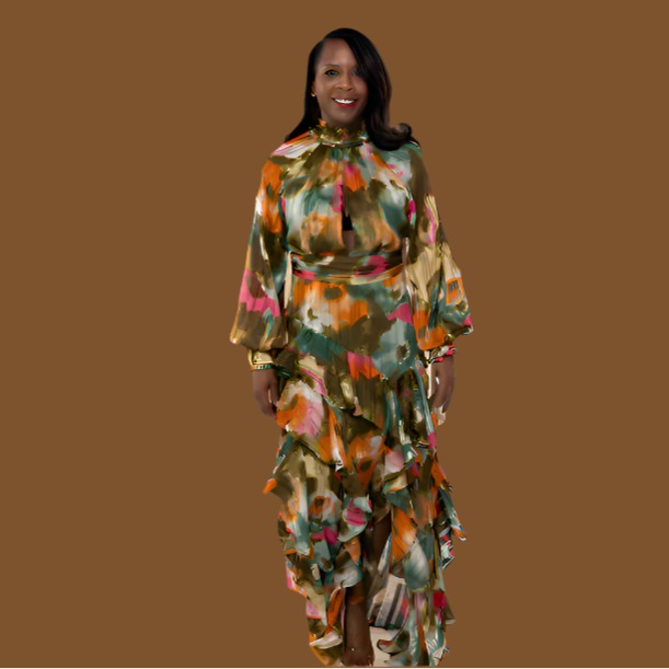 Carnival Cascade Maxi Dress