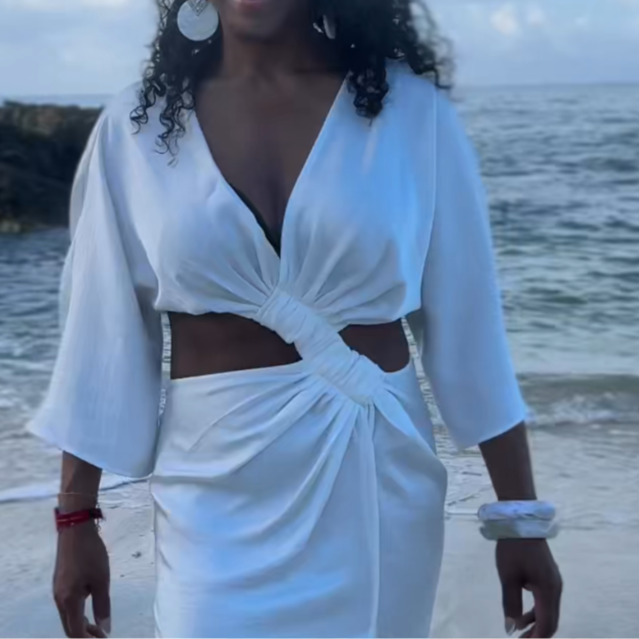 WHITE SANDS CUT OUT MAXI