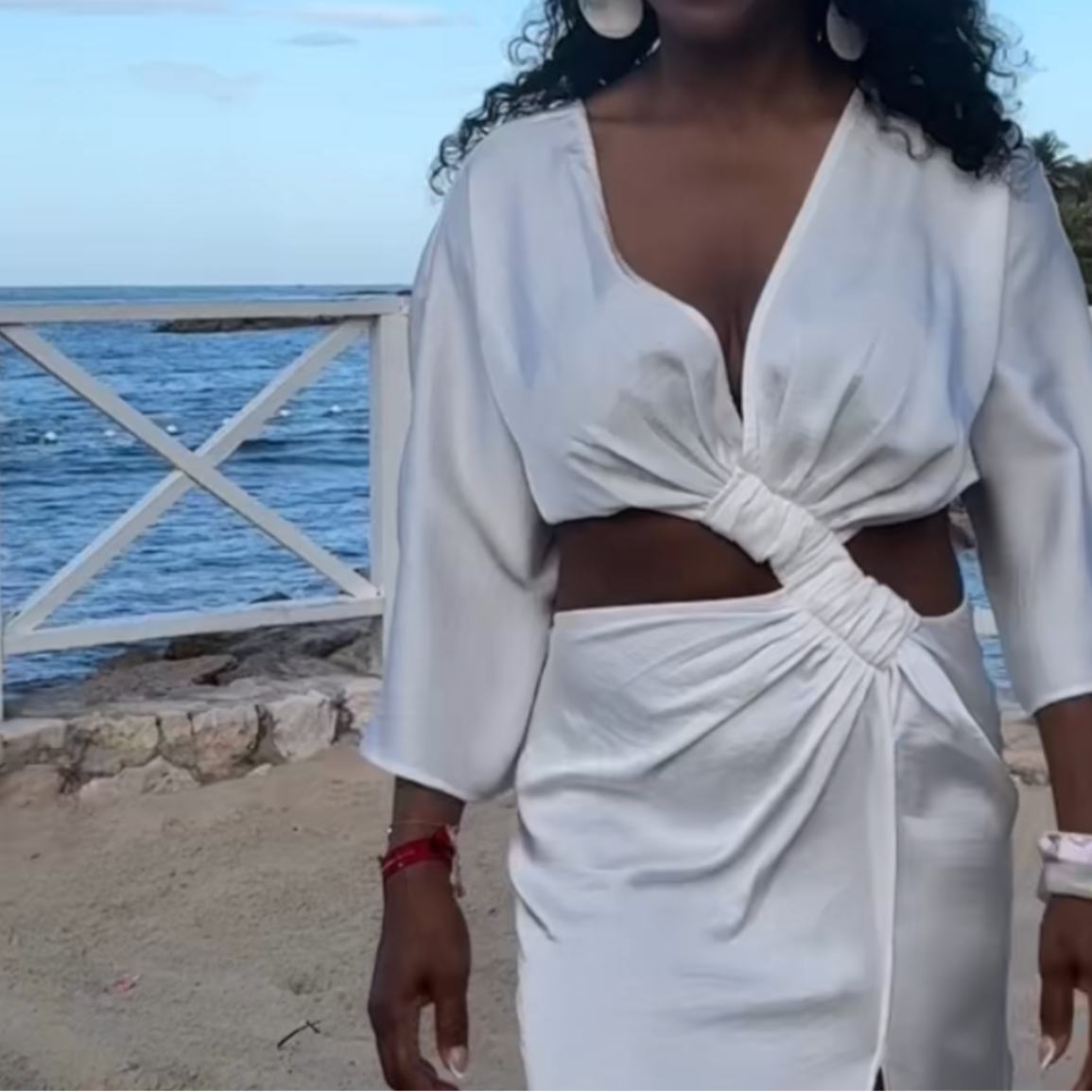 WHITE SANDS CUT OUT MAXI