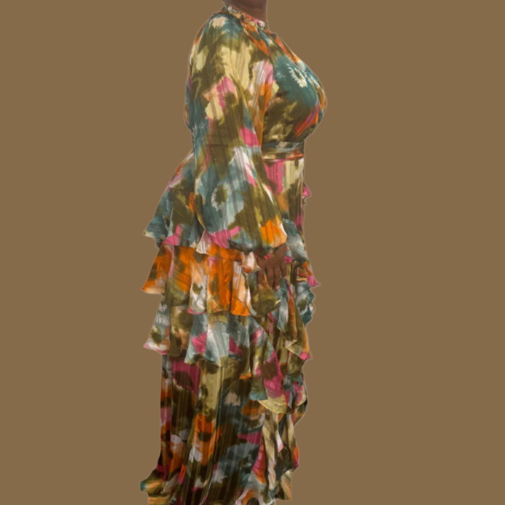 Carnivale cascade maxi dress