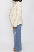 Sandstone Luxe Faux Leather Blazer